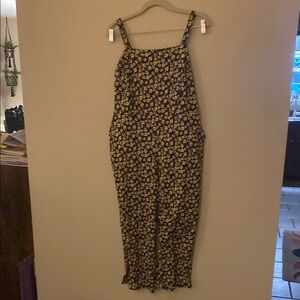 Black and Yellow Jumpsuit with Animal Print